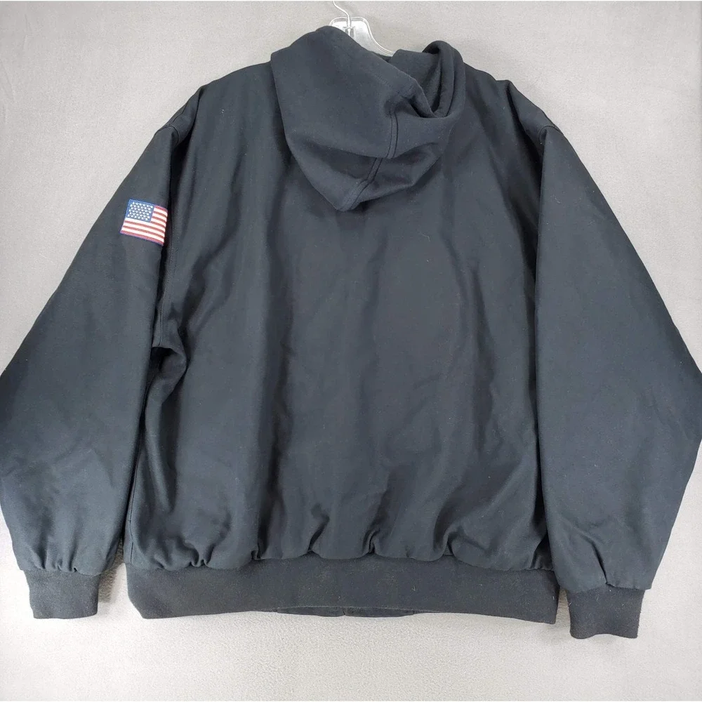 Snap-On Tools Jacket Men's XXL Black Quilt Lined Hooded Coat Canvas 2003 RAPatch